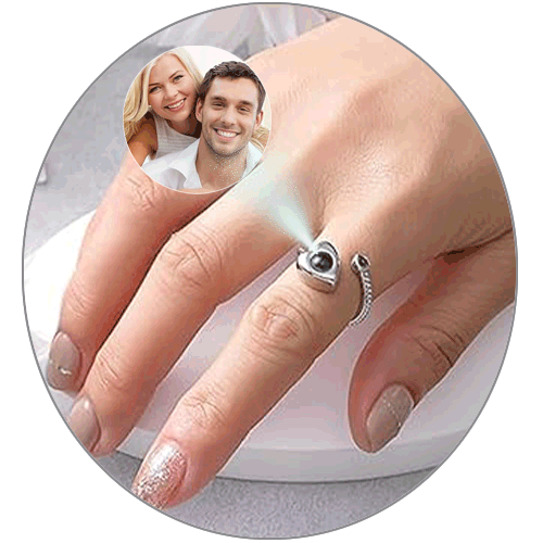 Foto Projektionsringe mit Bild im Stein – Personalisiert