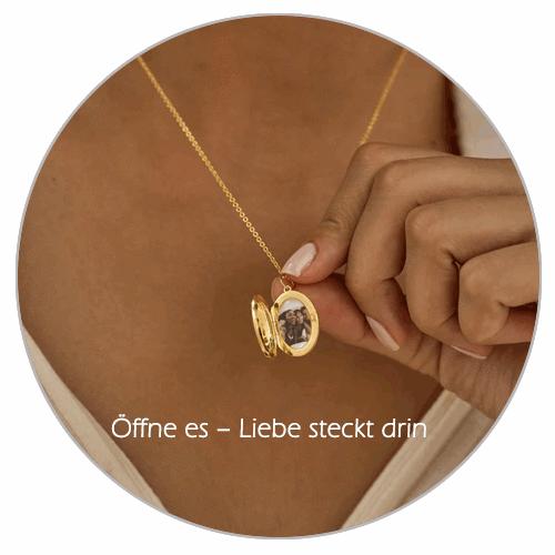 Medaillon mit Bild – Personalisierte Amulett Kette mit Bild und Silber Medaillon Kette