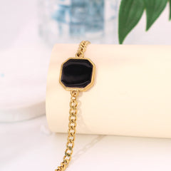 Personalisierte Hitzeaktivierbare Magische Foto Armband mit verstecktem Bild -Schwarzer Quadratischer Anhänger,Perfekte Geschenk für Männer Frauen