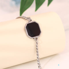 Personalisierte Hitzeaktivierbare Magische Foto Armband mit verstecktem Bild -Schwarzer Quadratischer Anhänger,Perfekte Geschenk für Männer Frauen