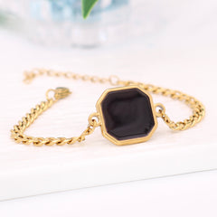 Personalisierte Hitzeaktivierbare Magische Foto Armband mit verstecktem Bild -Schwarzer Quadratischer Anhänger,Perfekte Geschenk für Männer Frauen