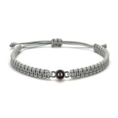 925 Silber Personalisierbares Bild Armband mit Foto - Armband mit rundem Foto Projektionsring
