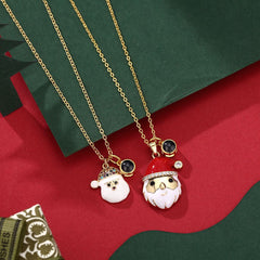 Projektions Kette mit Foto & Text im Stein – Weihnachtsmann, Schneemann, Schneeflocken, Personalisierte Geschenk Gedenk Schmuck