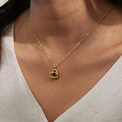 Personalisierte Projektion Kette mit Foto drin im Stein - Einfache und vielseitige herzförmige Halskette