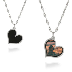 Personalisierte Hitzeaktivierbare Magische Foto Herz Halskette mit verstecktem Bild - Erinnerungsgeschenk für Sie