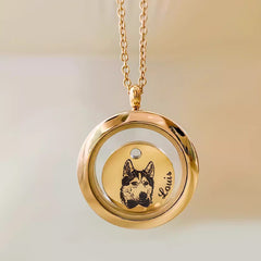 Personalisierter Edelstahl-Gedenkschmuck – Beidseitiger Glas-Urnenanhänger mit Bildgravur und Haaraufbewahrung