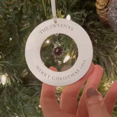 Personalisierter Foto-Projektionsanhänger mit Gravur – Weihnachtsdeko & Geschenk mit Herz, Kreuz, Engel, Stern oder Schneeflocke