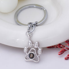 Personalisierte Foto Projektion Hundepfote Schlüsselanhänger