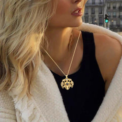 Personalisierte Projektions Kette mit Bild drin – Lebensbaum mit Herzen & Zirkonia, 925 Silber Geschenk für Sie