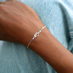 925 Silber Personalisiertes Infinity Herz Geburtsstein Armband – Geburtstag Geschenk für die Freundin