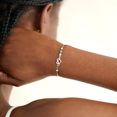 925 Silber Personalisiertes Infinity Herz Geburtsstein Armband – Geburtstag Geschenk für die Freundin