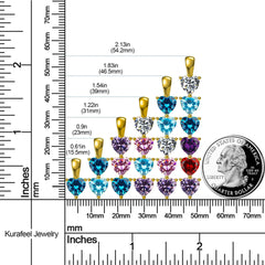 Personalisierte Herzkette mit mehreren Geburtssteinen – Y-förmige Halskette, Herz-zu-Herz-Anhänger