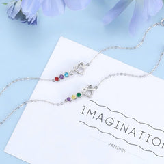 925 Silber Personalisiertes Infinity Herz Geburtsstein Armband – Geburtstag Geschenk für die Freundin