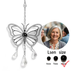 Personalisierter Schmetterling Kristall Anhänger mit Foto Projektion – Schmuck & Autoanhänger, Erinnerungsgeschenk für Sie