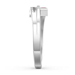 Personalisierter 925 Silber Geburtsstein Ring – Rechteckiger Diamantring, perfektes Geschenk zum Muttertag oder Valentinstag