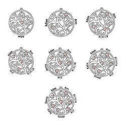 Personalisierte Lebensbaum Ring Namenskette mit Geburtssteinen – 925 Silber, Geschenk für Mama, Oma oder Teammitglieder