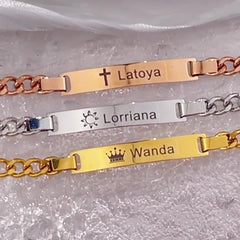 Personalisierte Geburtsstein Armband mit Gravur – Gravurplatte mit Namen, Symbole oder Botschaften, Perfektes Geschenk