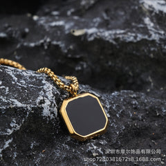 Personalisierte Hitzeaktivierbare Magische Foto Halskette mit verstecktem Bild - Oktagon-Anhänger, Modisches Geschenk