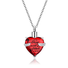 Schmuck aus Asche – Halskette mit Herz Urnen Anhänger, 12 Trauerstein Optionen, Asche Anhänger mit Gravur