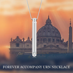 Schmuck aus Asche – Sterlingsilber Halskette mit Mini Urne, Einfache Stabform Anhänger