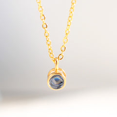 Runde Tropfen Mehrteiliger Projektionskette mit Bild im Stein,1-3 Fotos Gravur,Personalisierte Fotogeschenke für Sie