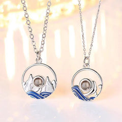 Personalisierte Foto Projektion Berge Meere Paar Kette