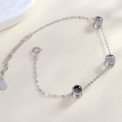 Personalisiertes Fotoprojektion Armband mit Bild im Stein – 925 Silber, 1–3 Bilder, Gravur & Geschenkverpackung