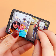 Personalisierter Foto Leder Schlüsselanhänger mit 12 Bilder, Minialbum,Kunstdruckpapier Fotoalbum,Kreatives Erinnerungs Geschenk