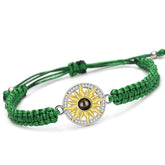 Personalisierte  Goldener Sonne Kreis Armband mit Bild im Stein - Verstellbares handgefertigtes Flecht Segeltau Armband Geschenk