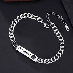 Personalisierte Fotoprojektions Armband mit Bild drin – Bar Gravurplatte,Erinnerungsgeschenke für Männer