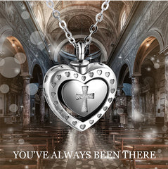 Sterlingsilber Ascheschmuck Asche Sterlingsilber Halskette Zum Befüllen Haar - Herz Anhänger mit graviertem Kreuz