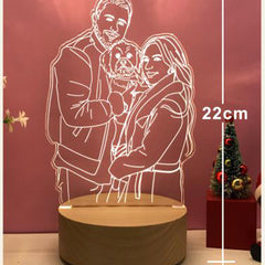 3D Fotolampe mit Gravur – LED Nachtlicht, dimmbar, Holzsockel,Perfektes Geschenk Hochzeit, Muttertag,Geburtstag und Jubiläum
