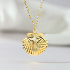 Personalisierte Foto Medaillon Kette mit Bilder – 3D Muschel Anhänger, Kreative Gedenk Geschenke für Sie