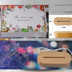 3D Fotolampe mit Gravur – LED Nachtlicht, dimmbar, Holzsockel, perfektes Geschenk für jeden Anlass