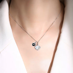 925 Silber Muschel Kette mit Bild drin - Personalisierte Foto Projektion Erinnerungsgeschenk für Sie