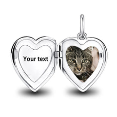 Personalisierte 925 Silber Foto Medaillon Herz Kette – Mit Foto & Text, Klassischer Erinnerungsschmuck Geschenk für Sie