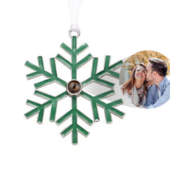 Personalisierter Foto-Projektionsanhänger mit Gravur – Weihnachtsdeko & Geschenk mit Herz, Kreuz, Engel, Stern oder Schneeflocke