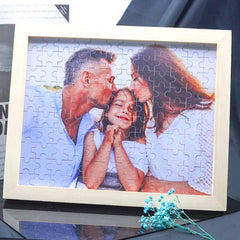 Personalisierbares DIY Holz Puzzle mit Foto – Bild im Rahmen oder Flasche – Persönliches Geschenk für Familie, Freunde & Partner