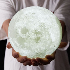 Personalisierte 3D Mondlampe mit Foto und Gravur – Wählbare Größen mit Holzständer – Perfektes Erinnerungs Foto Geschenk