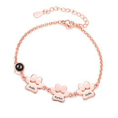 Personalisiertes Hundepfote Armband mit Bild & Gravur – Schmuckgeschenke zur Erinnerung Haustiere