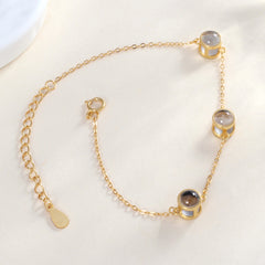 Personalisiertes Fotoprojektion Armband mit Bild im Stein – 925 Silber, 1–3 Bilder, Gravur & Geschenkverpackung