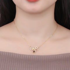 925 Silber 3D Schleifen Projektion Kette mit bild im Stein - Personalisiertes Geschenk für Sie