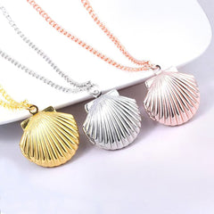 Personalisierte Foto Medaillon Kette mit Bilder – 3D Muschel Anhänger, Kreative Gedenk Geschenke für Sie