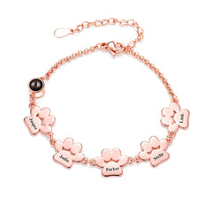 Personalisiertes Hundepfote Armband mit Bild & Gravur – Schmuckgeschenke zur Erinnerung Haustiere