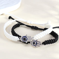 Personalisierte Hamsa Hand Schutzamulett Armband mit Bild - Fatimas Hand mit bösem Blick, Amulett Gedenkgeschenk mit Erinnerungen