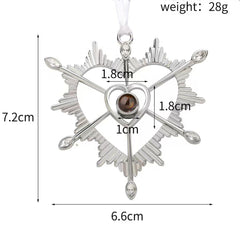 Personalisierter Foto-Projektionsanhänger mit Gravur – Weihnachtsdeko & Geschenk mit Herz, Kreuz, Engel, Stern oder Schneeflocke
