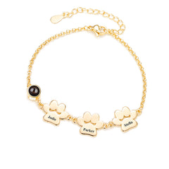 Personalisiertes Hundepfote Armband mit Bild & Gravur – Schmuckgeschenke zur Erinnerung Haustiere