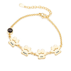 Personalisiertes Hundepfote Armband mit Bild & Gravur – Schmuckgeschenke zur Erinnerung Haustiere