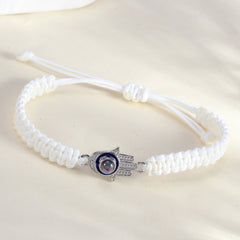 Personalisierte Hamsa Hand Schutzamulett Armband mit Bild - Fatimas Hand mit bösem Blick, Amulett Gedenkgeschenk mit Erinnerungen