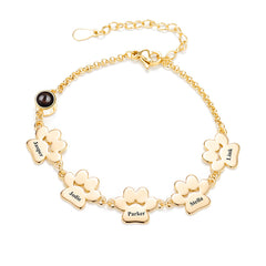 Personalisiertes Hundepfote Armband mit Bild & Gravur – Schmuckgeschenke zur Erinnerung Haustiere